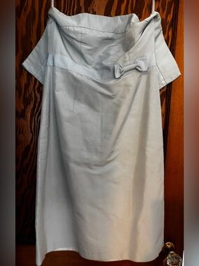 J. Crew Light Blue Strapless A-Line Dress with Bow